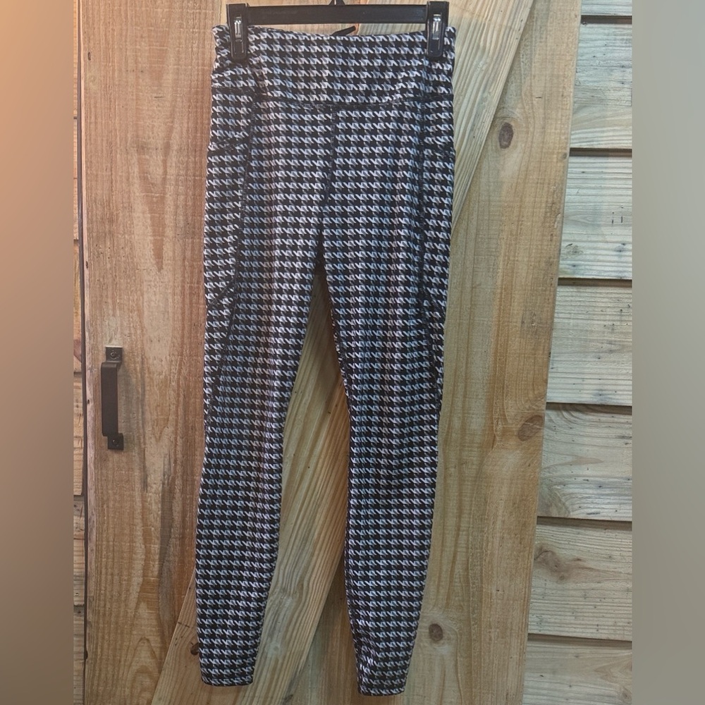 Avia Black and Black and White Houndstooth Leggings
